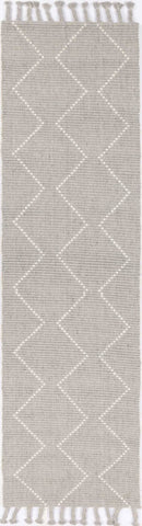 Leilani Diamond Tassel Grey Rug 80x300cm