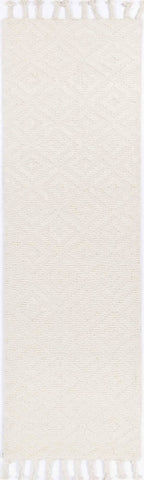 Leilani Plush Diamond Cream Rug 80x300cm