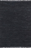 Metro Black Modern Leather Rug 150x220cm