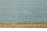 Hampton Blue Centre Jute Rug 150x150cm Round