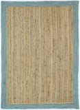 Hampton Blue Border Jute Rug 150x220cm
