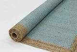 Hampton Blue Centre Jute Rug 200x200cm Round