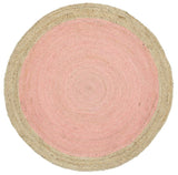 Hampton Pink Centre Jute Round Rug 200x200cm Round