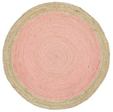 Hampton Pink Centre Jute Round Rug 240x240cm Round