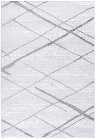 Windjana Abstract Stripe Silver Rug 200x290cm
