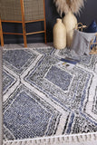 Myk Navy Blue Geometric Rug 240x330 cm