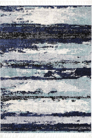 Myk Navy Blue Abstract Rug 80x300 cm