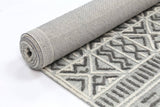 Mila Criss Cross Light Grey Rug 160x230cm