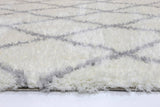 Moroccan Cream and Silver Diamond Rug 200X290cm