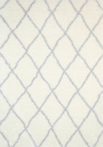 Moroccan Cream and Silver Diamond Rug 240X330cm