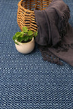 Natura Wool Navy Blue Diamond Rug 120x170 cm