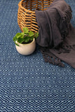 Natura Wool Navy Blue Diamond Rug 160x230 cm