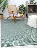Natura Wool Green Chevron Rug 200x290 cm