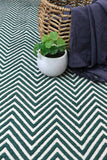 Natura Wool Green Chevron Rug 200x290 cm