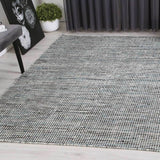 Scandi Teal Blue Reversible Wool Rug 240x330 cm