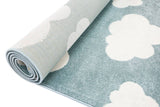 Piccolo  Aqua White Cloud Kids Rug 120x170cm