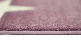 Piccolo Violet Pink and White Stars Kids Rug 120x170cm