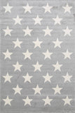Piccolo Light Grey and White Stars Kids Rug 120x170cm
