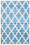 Piccolo Blue and White Lattice Pattern Kids Rug 133x133cm Round
