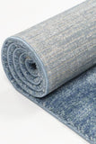 Zarin Solid Blue Modern Rug 80x300 cm