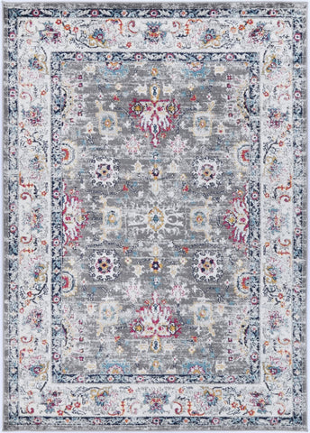 Ligures Grey Multi Traditional Rug 200X290cm