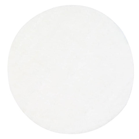 Puffy Soft Shaggy Round Rug White 160x160 cm Round