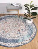 Hollow Medalion Transitional Navy Multi Rug 240x330 cm