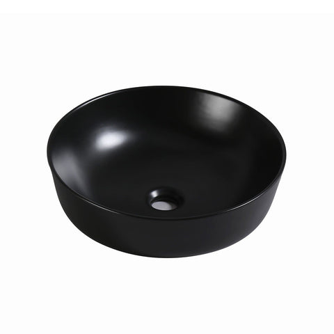Muriel 42 x 42 x 13.5cm Black Ceramic Bathroom Basin Vanity Sink Round Above Counter Top Mount Bowl