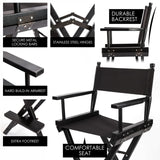 La Bella 2 Set Black Folding Tall Chair DARK HUMOR Movie Director 75cm