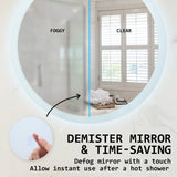2 Set La Bella LED Wall Mirror Round Touch Anti-Fog Makeup Decor Bathroom Vanity 60cm
