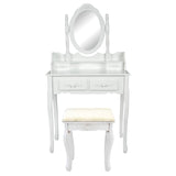 La Bella White Dressing Table ANGELLA 1 Mirror 4 Drawers Makeup & Stool