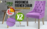 La Bella 2 Set Violet French Provincial Dining Chair Amour Oak Leg