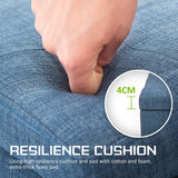 La Bella 102cm Navy Grey Storage Ottoman Stool Fabric