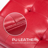 La Bella 102cm Red Storage Ottoman Stool Leather