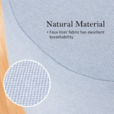 La Bella 2 Set Light Blue Fabric Ottoman Round Wooden Leg Foot Stool