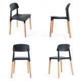 La Bella 2 Set Black Retro Belloch Stackable Dining Cafe Chair