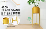 La Bella 65cm Gold Plant Stand Planter Shelf Rack 1 Tier Steel
