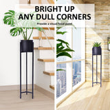 La Bella 2 Set 95cm Black Plant Stand Planter Shelf Rack 1 Tier Steel