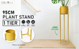 La Bella 95cm Gold Plant Stand Planter Shelf Rack 1 Tier Steel