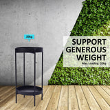 La Bella 50cm Black Plant Stand Planter Shelf Rack 2 Tier Steel