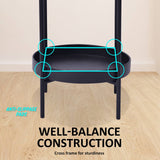 La Bella 2 Set 50cm Black Plant Stand Planter Shelf Rack 2 Tier Steel