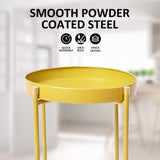 La Bella 50cm Gold Plant Stand Planter Shelf Rack 2 Tier Steel