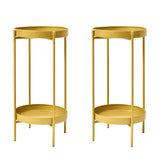 La Bella 2 Set 50cm Gold Plant Stand Planter Shelf Rack 2 Tier Steel