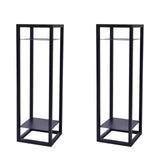 La Bella 2 Set 82cm Black Plant Stand Planter Shelf Rack 2 Tier Steel