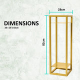 La Bella 82cm Gold Plant Stand Planter Shelf Rack 2 Tier Steel