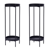 La Bella 2 Set 80cm Black Plant Stand Planter Shelf Rack 2 Tier Steel