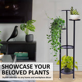 La Bella 2 Set 122cm Black Plant Stand Planter Shelf Rack 5 Tier Steel