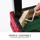 La Bella 4 Set Red French Provincial Dining Chair Ring Studded Lisse Velvet Rubberwood