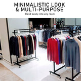 Meoktong Gold Clothes Rack Coat Stand Hanging Adjustable Rollable Steel