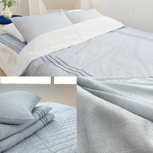Saesom Queen Blue Flua Snow Comforter Set Cool Lightweight Quilt Bedspread Bedding Coverlet